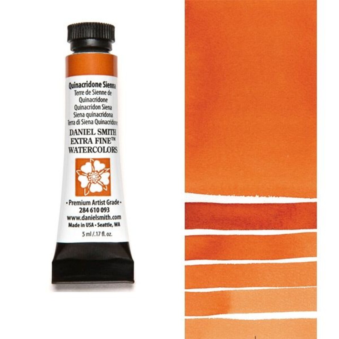 Daniel Smith Extra Fine Watercolors - Quinacridone Sienna, 5 ml Tube
